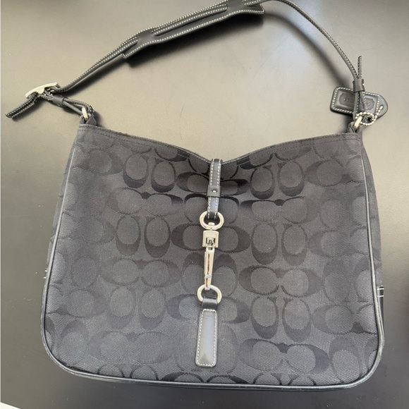 Vintage Coach Black Hampton Shoulder Bag y2k - Picture 1 of 13